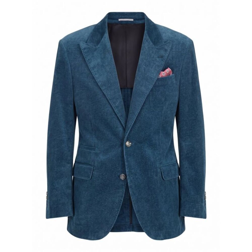 Brunello Cucinelli Men Denim-Effect Tailor Blazer